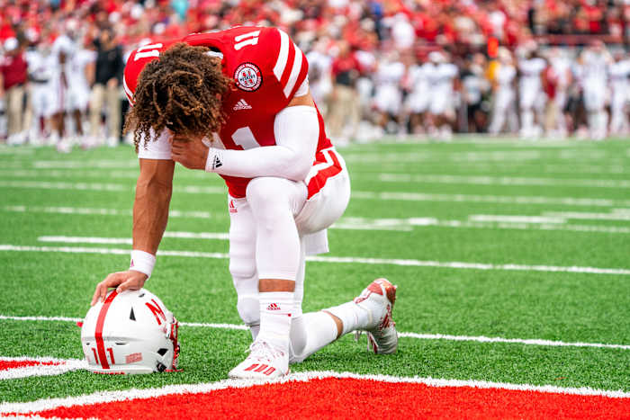 Casey Thompson 2022 Nebraska vs Oklahoma football USATSI_19063170
